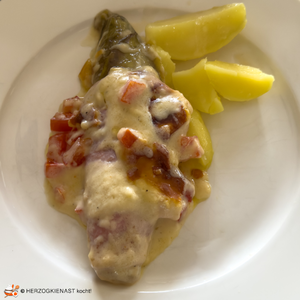 Überbackener Chicorée mit Kartoffeln