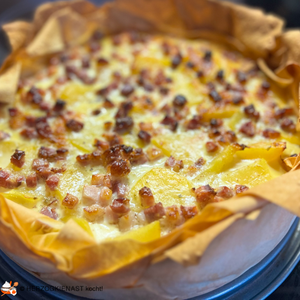 Filoteig Kartoffeltarte mit Speck 