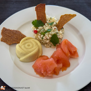 Dreierlei vom Blumenkohl mit Lachs