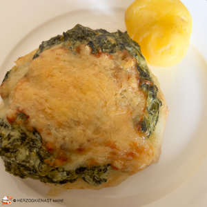 Sellerie-Spinat-Gratin auf dem Teller