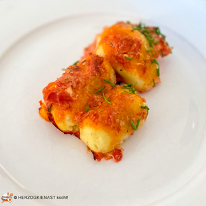 South Tyrolean semolina gnocchi on a plate